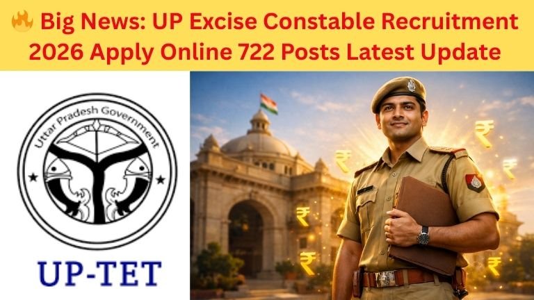 🔥 Big News: UP Excise Constable Recruitment 2026 Apply Online 722 Posts ...