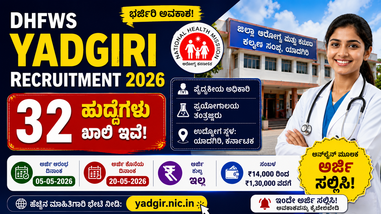 DHFWS Yadgiri Recruitment 2026